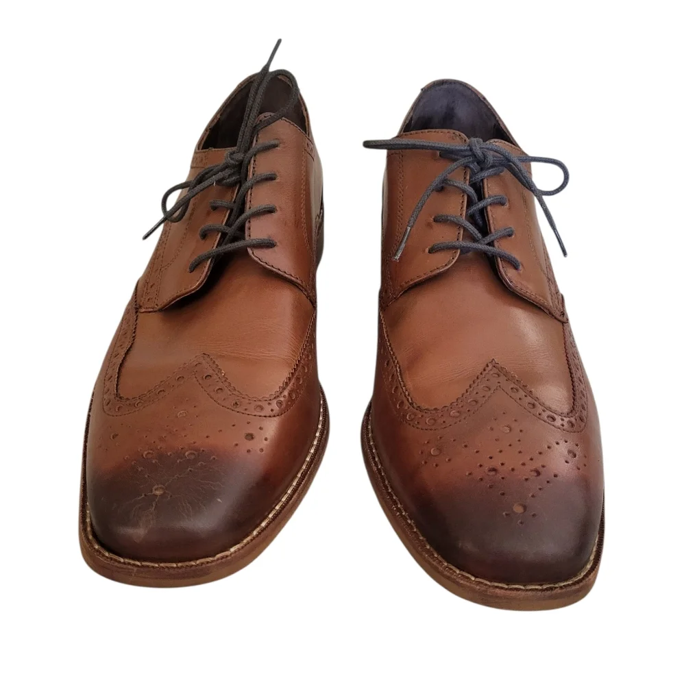 Florsheim Brown Leather Oxfords Classic Castellano Design - 11 1/2